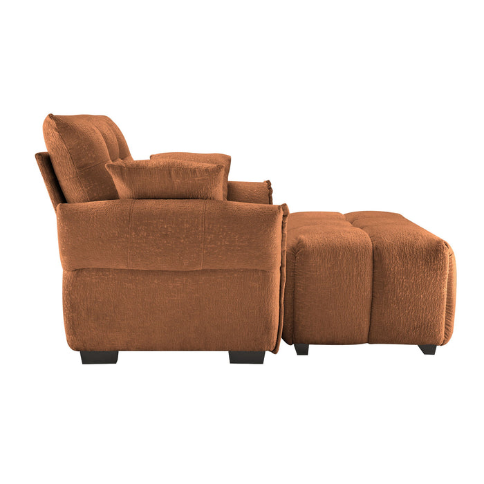 Ergonomic Single Seater Sofa With Ottoman, High Resilience Support Cushions