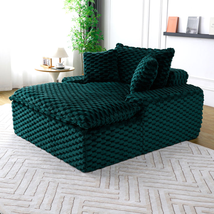 Comfort Bearing Sofa With 2 Pillows And 1 Backrest - Green