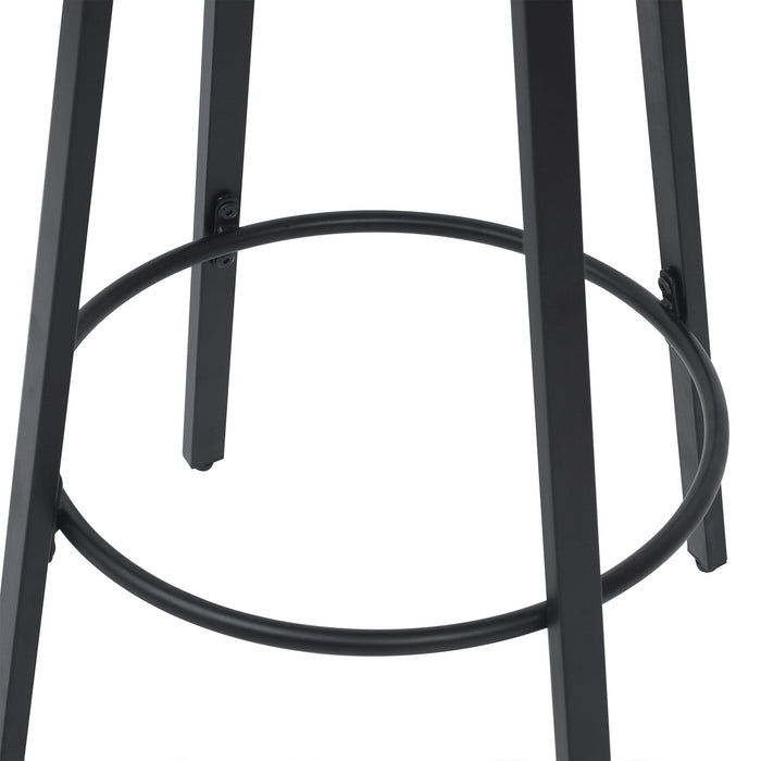 Counter Height Bar Stools Backless Handwoven Kitchen Dining Chairs With Round Footrest (Set of 2) Weaving Pub Stoo - Creamy White