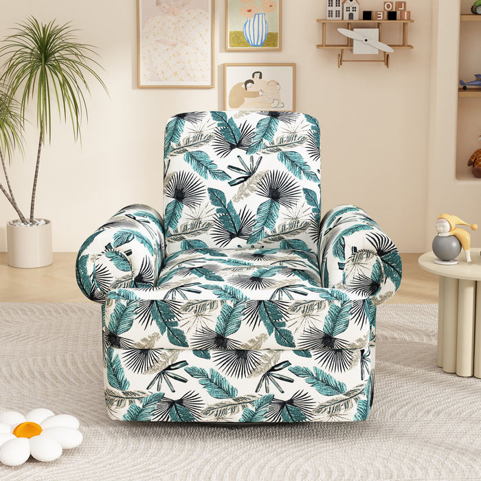 Manual Swivel Recliner Rocker Chair With Adjustable Backrest