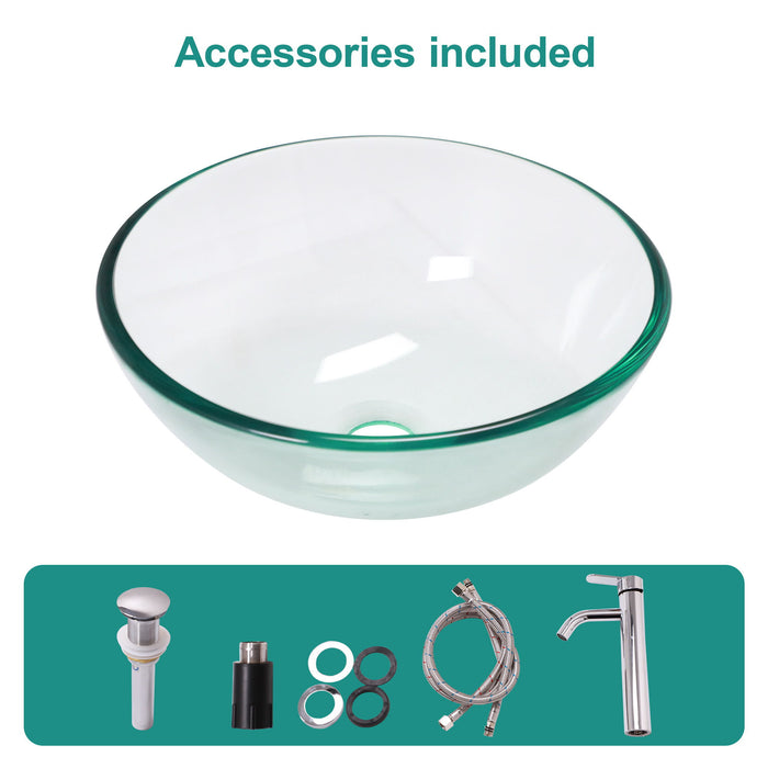 Vessel Sink With Faucet And Pop-Up Drain