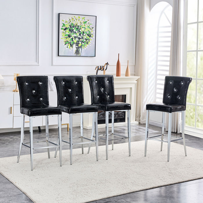 Bar Chairs & Crystal Clasp Design (Set of 2)