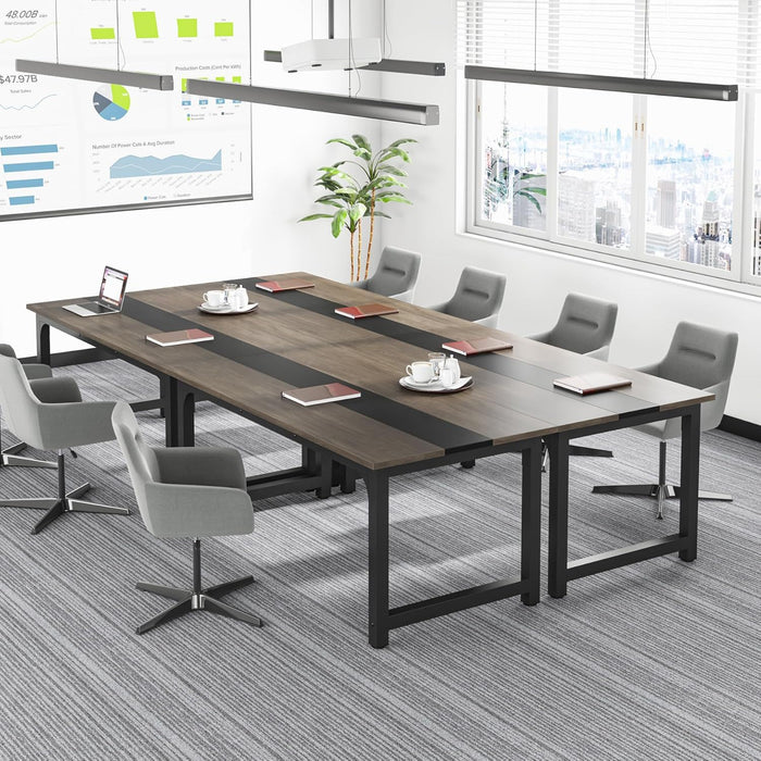 Large Computer Desk With Steel Frame For Home Office Workstation