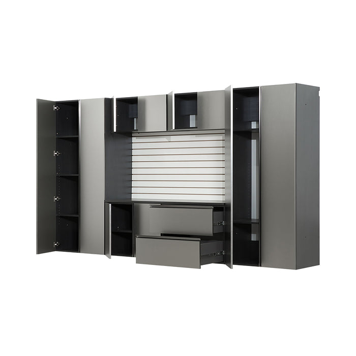 Nova - Series Garage Cabinet Set A With Soft Closing Doors - Metallic Gray