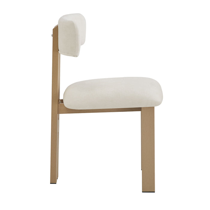 Modern Upholstered Armless Dining Chairs With Metal Legs
