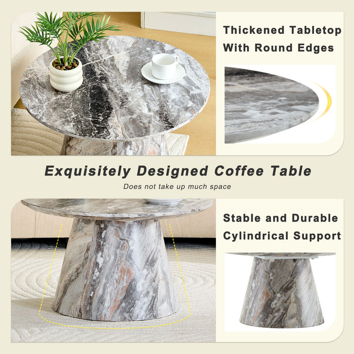 Circular Coffee Table With Adjustable Feet