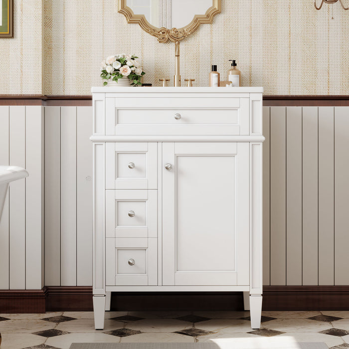 Bathroom Vanity With Top Sink, Storage Cabinet With 2 Drawers And Tip-Out Drawer