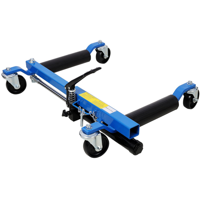 Hydraulic Car Wheel Dolly (Set of 2) With Foot Pedal Lift, 1, 500Lbs Capacity - Black / Blue