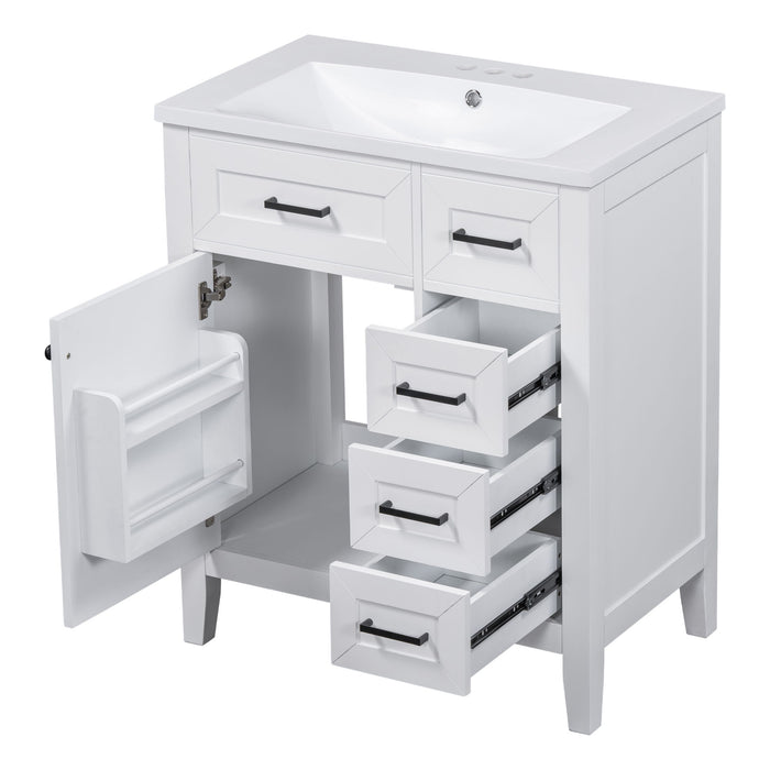 Modern Bathroom Vanity With Sink Combo, 3 Drawers, Undermount Drop-In Sink