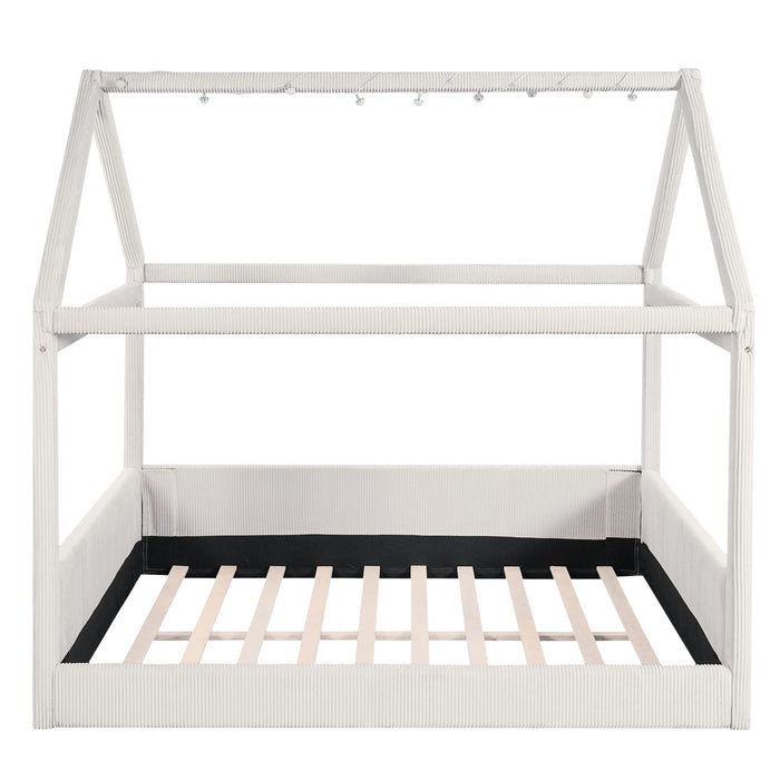 Upholstered House Style Daybed With LED Light Strips