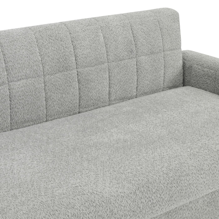 Modern Loveseat Sofa, 2 Seater With Square Arms For Living Room