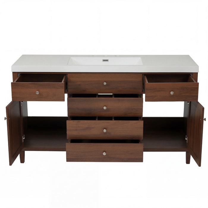 Bathroom Vanity With Sink, 5 Legs, Soft Close Drawers