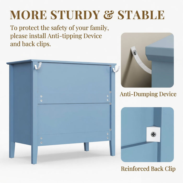 Fluted 3 Drawer Nightstand With Soft Close Slides