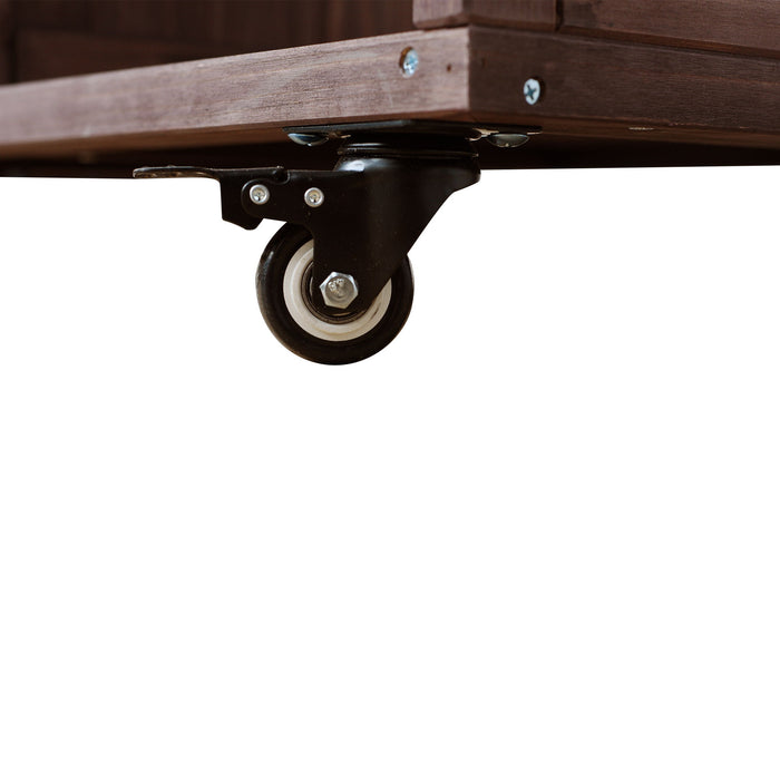 Outdoor Kitchen Island Prep Station With Lockable Wheels, Ample Storage, Towel & Spice Racks