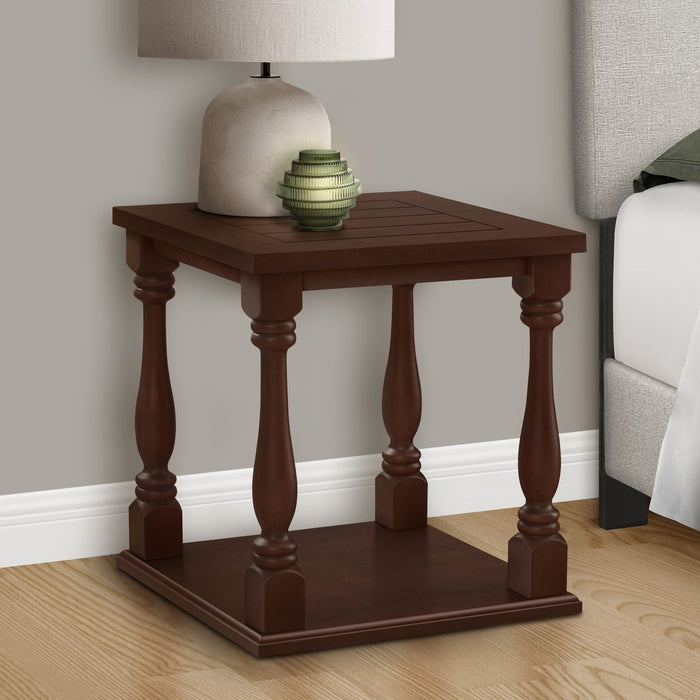 Accent Table, 2 Tier, Square, Traditional - Espresso