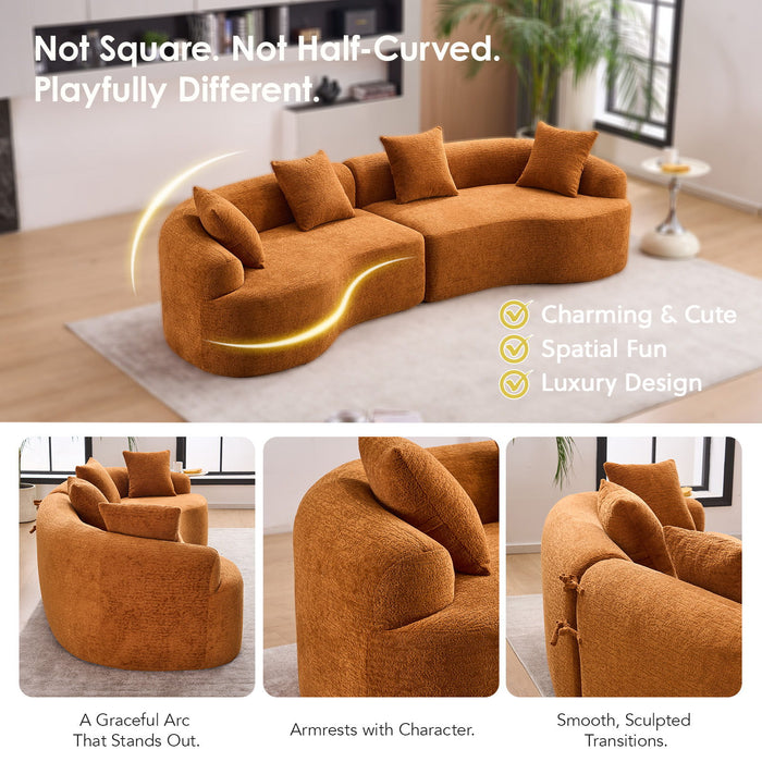 4 Seater Sofa With Fabric, 30D, 60 Hardness Full Sponge, 4 Pillow For Living Room, Home Furniture Sleeper Sectional Sofa For Apartment
