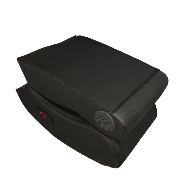 Foldable Gaming Chair With Onboard Speakers, LED Strip Lighting, Bluetooth, Vibration Massage, USB Charging Port - Black