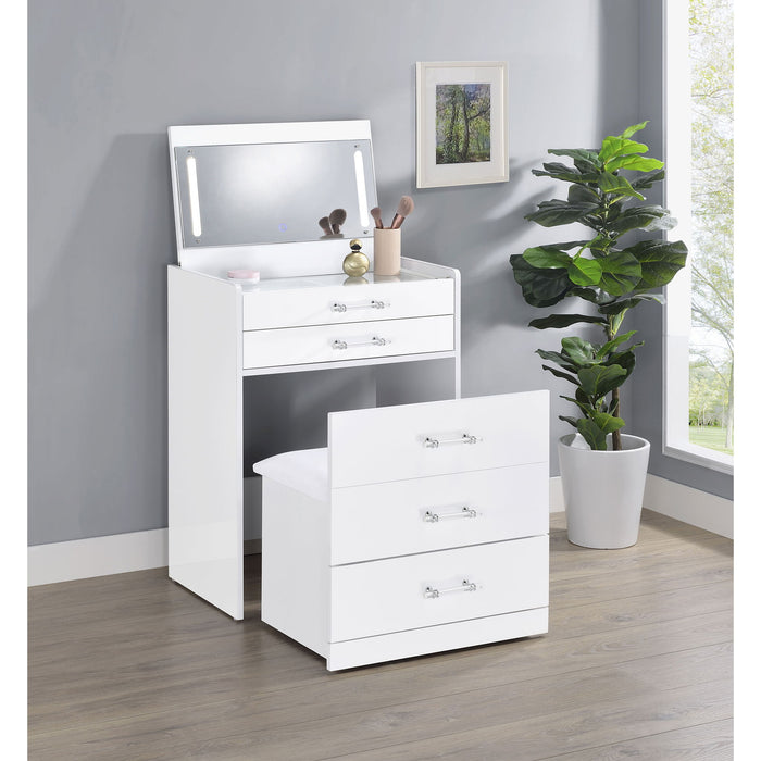 Ayuba - 3 Drawer Makeup Vanity Table With Mirror And Stool