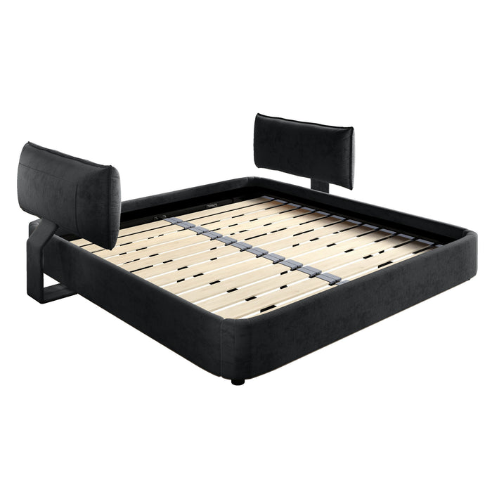 Cloud Bed Frame With Oversized Padded Movable Headboard