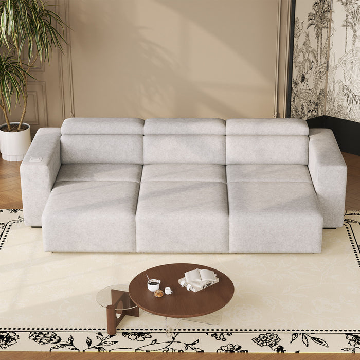 3 Seater Power Recliner Sofa With Wireless Charging And Remote Control