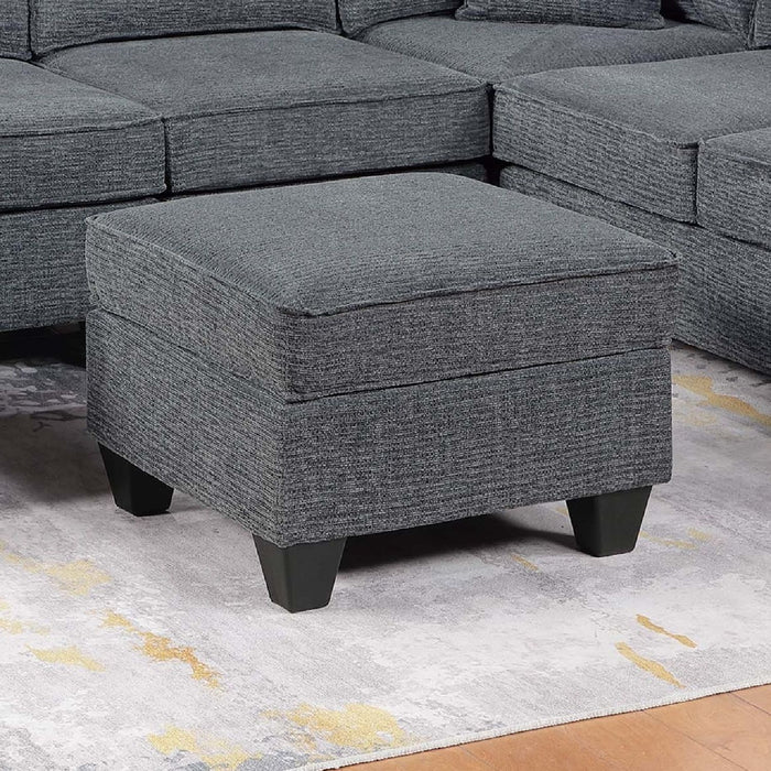 5 Piece Sectional Set Left Arm Loveseat With USB Port Corner Wedge Ottoman Armless Chair Right Arm Loveseat With Chaise - Gray / Slate