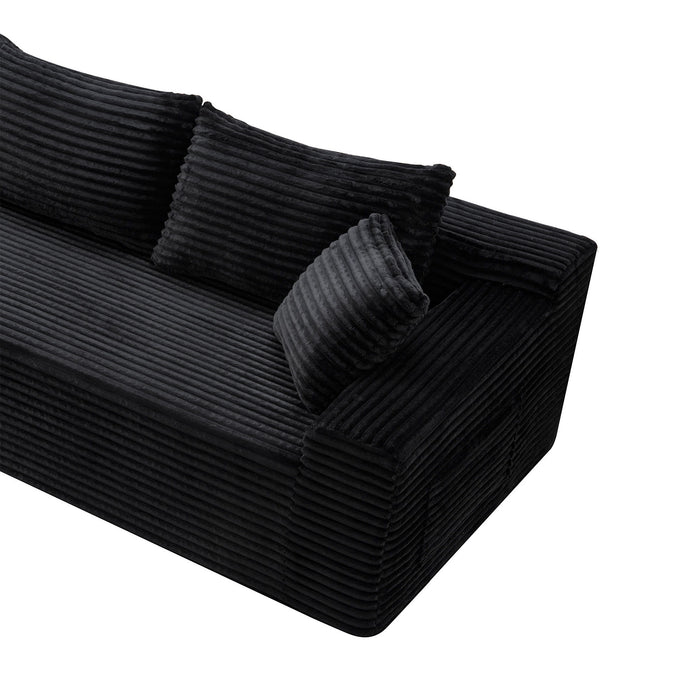Cloud Modular Sectional Sofa Couch With L-Shape Chaise, Upholstered Couches For Living Room - Black