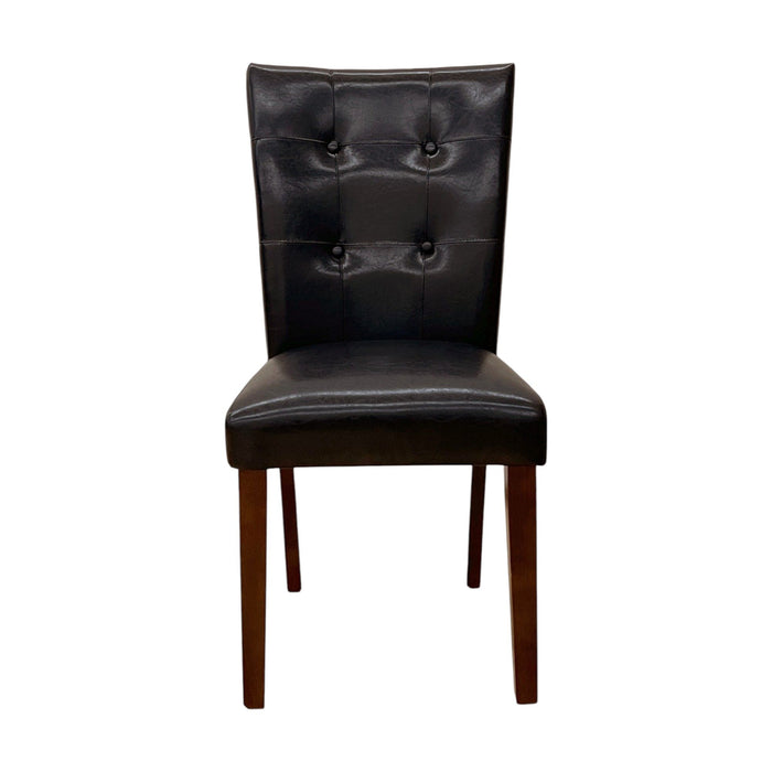 Britney - Synthetic Leather Side Chair (Set of 2) - Brown / Walnut