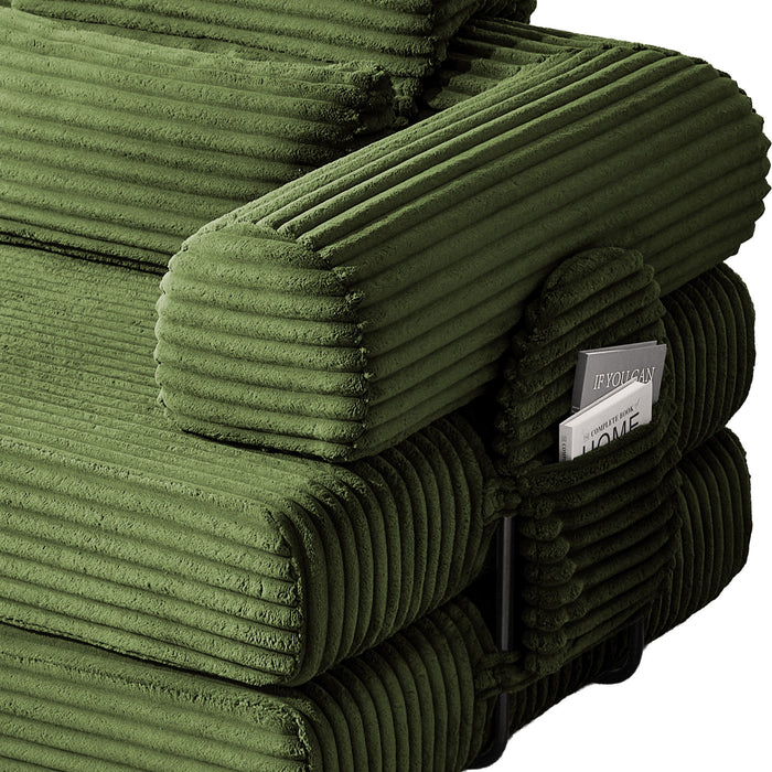 Convertible Sleeper Sofa With & Side Storage Pocket, Foldable Upholstered Couch For Living Room