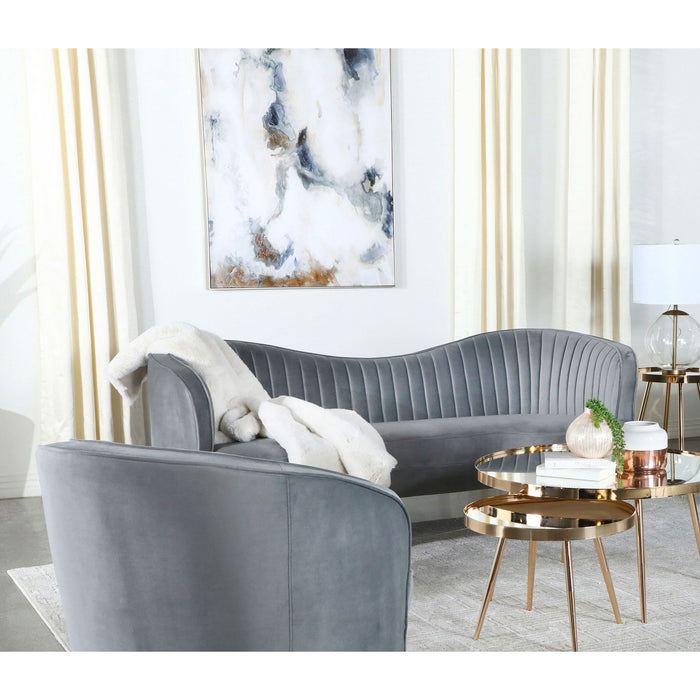 Reigha - Loveseat With Channel Tufted - Gray