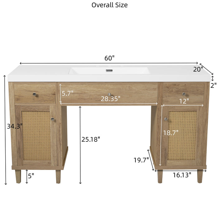 Bathroom Vanity With Sink, Spacious Storage Cabinet
