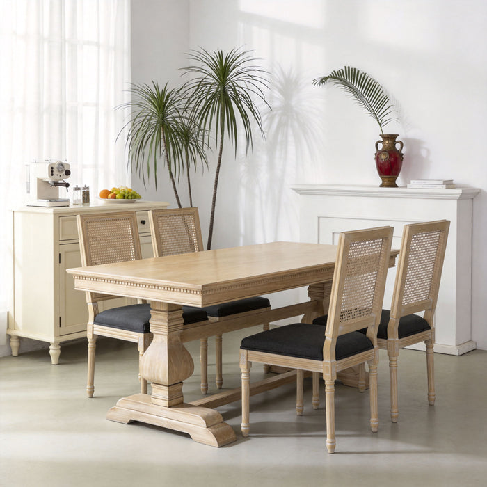 Dining Chairs With Square Back (Set of 2)