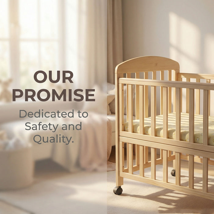 Portable Bedside Bassinet With 3 Heights, Mini Crib For Newborns - Natural Wood