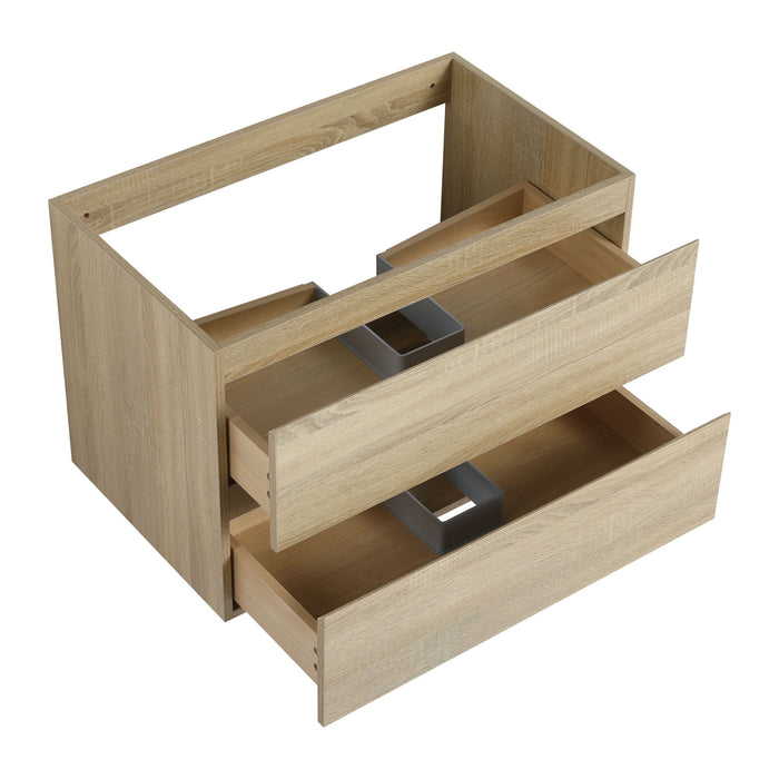 Wall Mounted Bathroom Vanity And Sink, 2 Soft Close Drawers