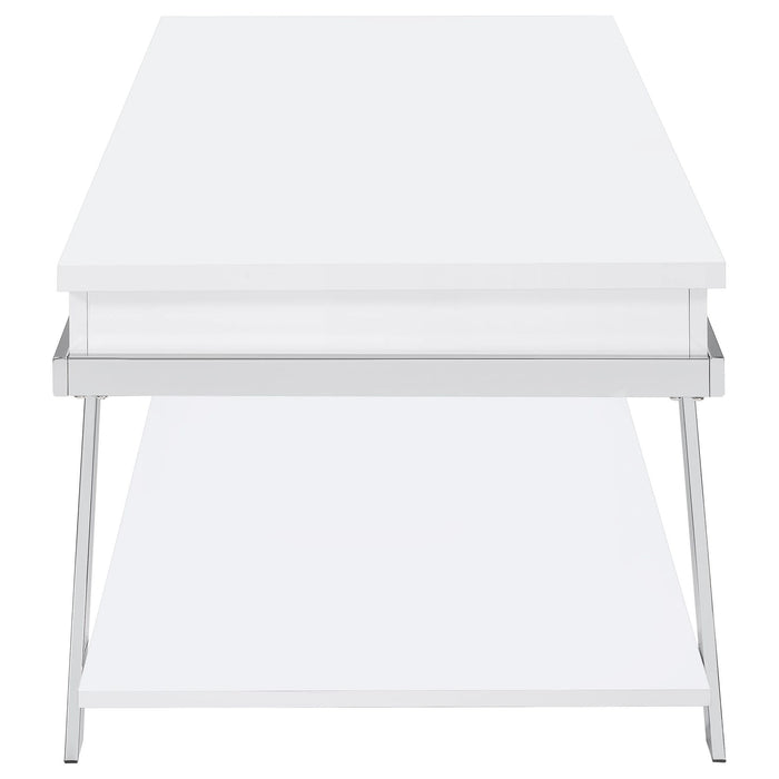 Briana - 2 Piece Coffee And End Table Set With Lift Top Legs - Gloss White