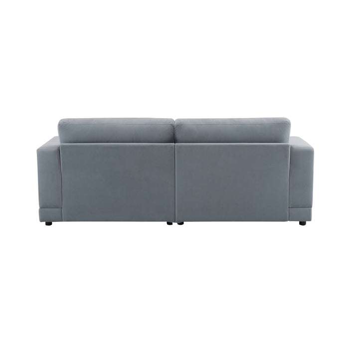Modern Square Arm Sofa With Soft Fabric Upholstery, Deep Cushions
