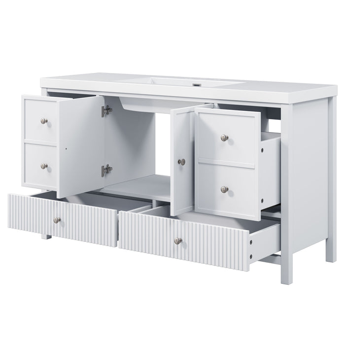 Bathroom Vanity With Separate Sink, Soft Close Doors And 4 Drawers