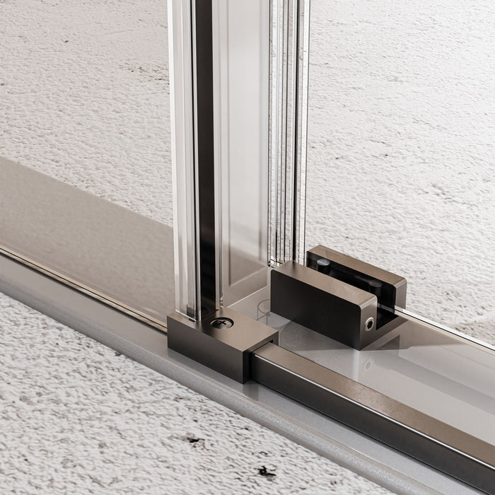 Frameless Single Sliding Soft Close Shower Doors, 5/16" Sgcc Tempered Glass