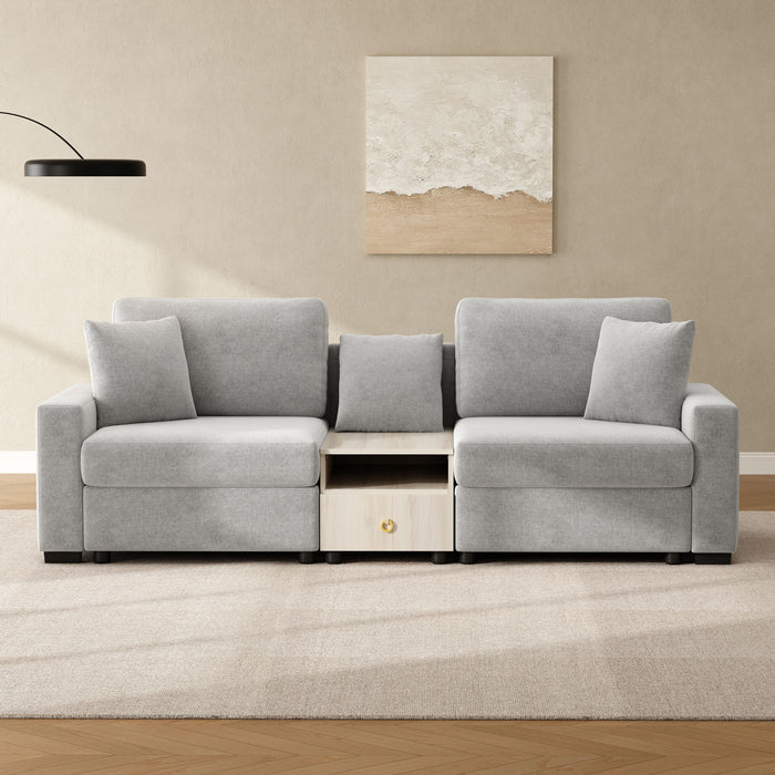 Modular Sofa Couch With Storage Armrest And Center Console