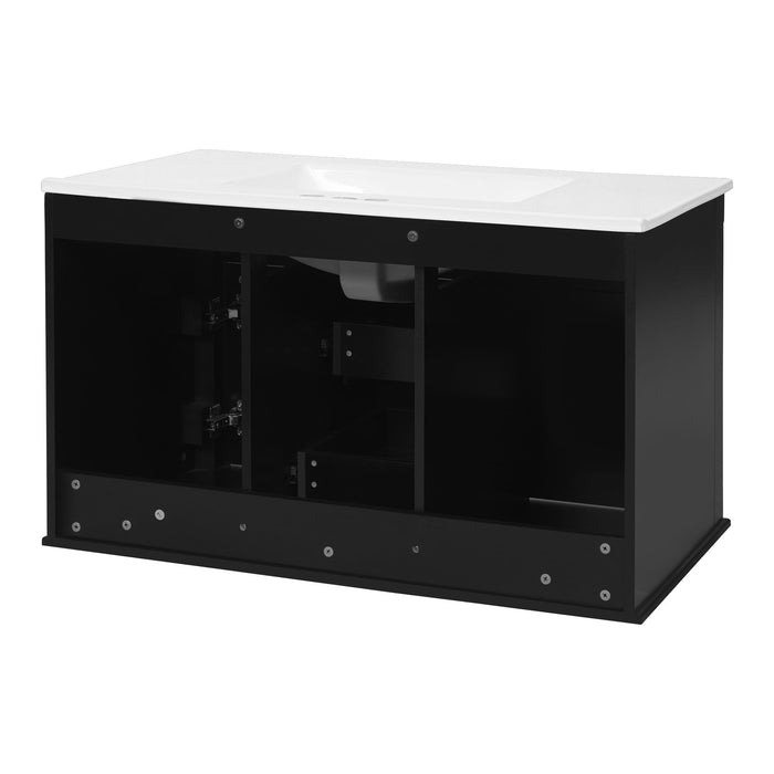 French Simple Style Wall Mounted Bathroom Cabinet With Sink