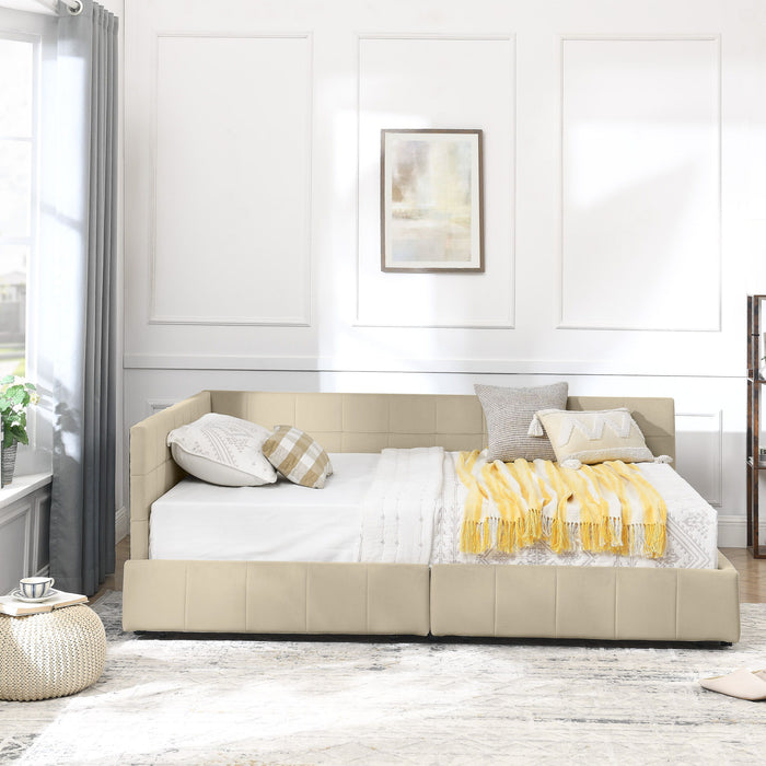 Upholstered Storage Tufted Bed Frame With Backrest And Armrests