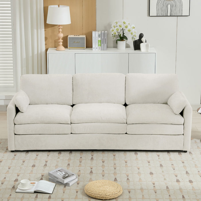 Cozy Upholstered 3 Seater Sofa Plush Cushion For Living Room