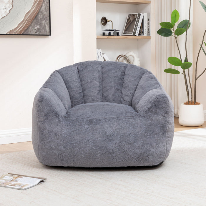 Beanbag Chair, Beanbag Sofa Chair With Armrests Stuffed High Density Foam