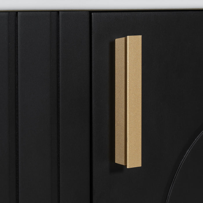 Classic Retro Bathroom Vanity With Sink, Door Shelf, Side Open Storage Frame