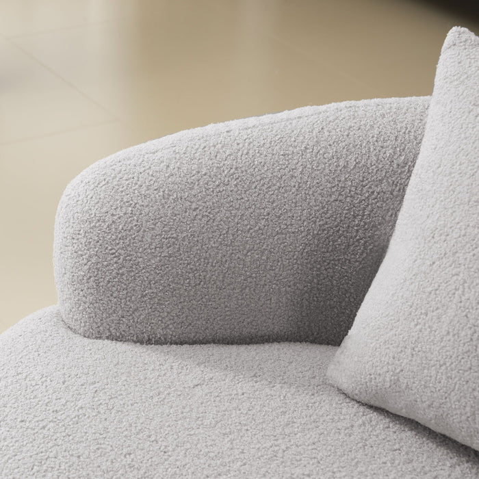Curved Loveseat Sofa With Round Armrest