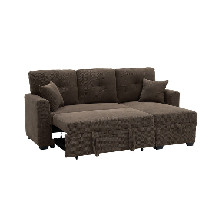 Sleeper Sectional With Pull Out Bed, Reversible Chaise