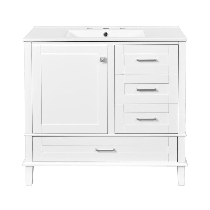Bathroom Vanity, Modern Bathroom Cabinet With Sink Combo Set, Bathroom Storage Cabinet With A Soft Closing Door And 3 Drawers, Solid Wood Frame