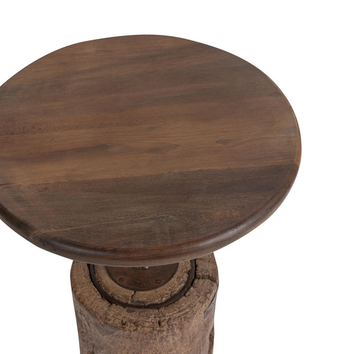 Amira - Large Round Accent Table - Dark Brown