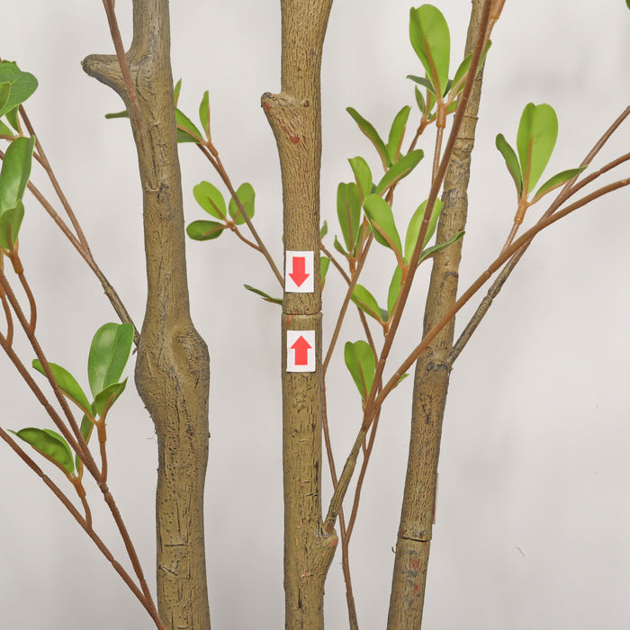 Lifelike Artificial Olive Tree With Plastic Pot For Home Living Room Decor - Green Leaves