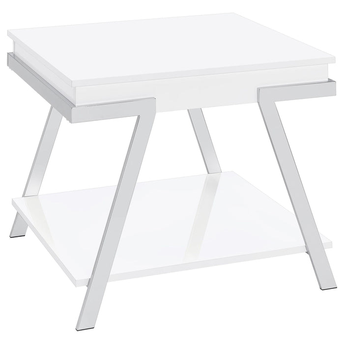Briana - 2 Piece Coffee And End Table Set With Lift Top Legs - Gloss White