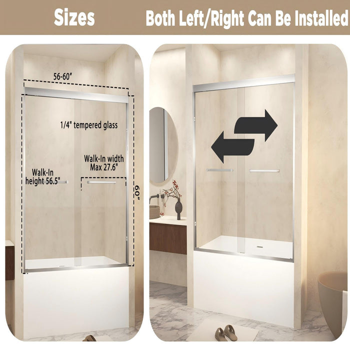Double Sliding Shower Door With Explosion Proof Film